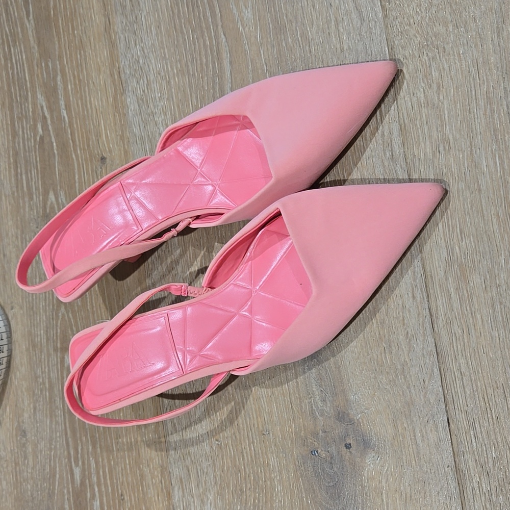 Zara Women's sz 6.5 Pink Slingback Heels